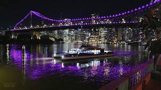 4k i walked in Brisbane alone at night city skyline night life and bridge views [upl. by Haines]