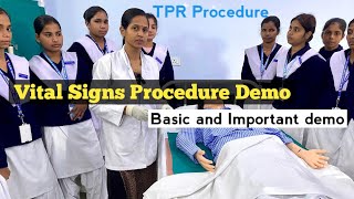 TPR Procedure Vital Signs demonstration Very Basic and Important Practical demo Nursing Exams [upl. by Pacheco240]