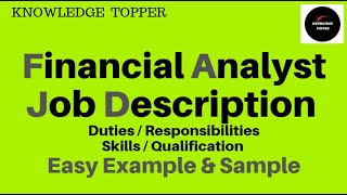 Financial Analyst Job Description  Financial Analyst Duties and Responsibilities [upl. by Errised]