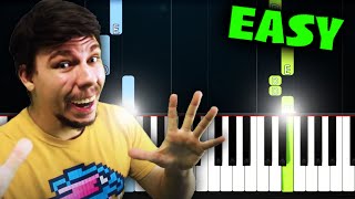 MR BEAST PHONK SONG  EASY Piano Tutorial [upl. by Hoffmann]