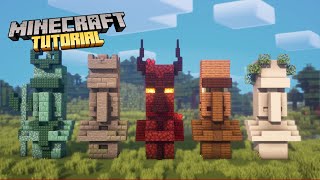 Minecraft  How to build 5 unique Villager Statues 01  Tutorial [upl. by Neehcas]