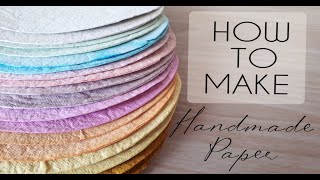 DIY  How to make handmade paper from recycled materials  PAPER MAKING [upl. by Atsed]