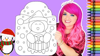 Coloring Penguin Christmas Snow Coloring Page  Crayola Crayons [upl. by Shamrao]