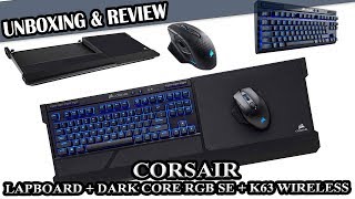 UnboxingReview CORSAIR K63 WIRELESS  DARK CORE RGB SE  LAPBOARD  le combo parfait [upl. by Aihsemaj]