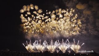 ぎおん柏崎まつり花火大会 Full Wide Display  Japan Gion Kashiwazaki Fireworks Festival 2015 フルワイドスタ－マイン 柏崎市民一同 [upl. by Powder]