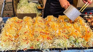 japanese street food  hiroshima style okonomiyaki お好み焼き  hiroshimayaki [upl. by Yesllek]