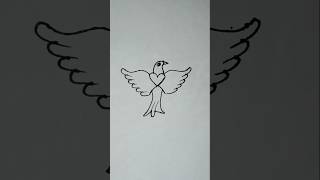 Simple and easy Drawing with pen shortreels drawing video lovely💚 flying bird 🐦 [upl. by Tammie775]