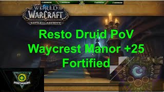 25 Resto Druid PoV Waycrest Manor Fortified Afflicted Raging World of Warcraft [upl. by Esinej]