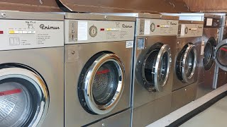 1981 Primus W10 Hot wash and JLA dry  owner came special video Cubbington Laundrette [upl. by Khorma74]