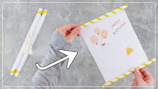 DIY Geburtstagskarte basteln  schnelle einfache Idee zum Geburtstag 🥳 [upl. by Dowlen]