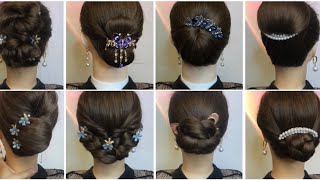 Simple n easy hairbun hairstyle  easy party hairstyles  hairstyle for saree [upl. by Nagiem778]