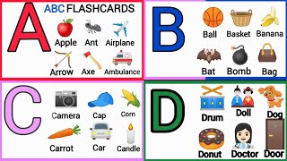 ABC Flashcards for ToddlersBabies First Words amp ABCD Alphabets for Kidspicture word for kids [upl. by Leeland]