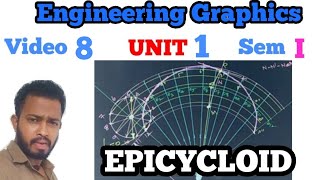 Epicycloid with Tangent and Normal  engineering graphics Anna university [upl. by Nehtanhoj]