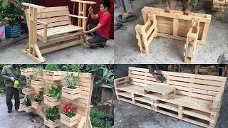 4 DIY ideas best creative and recycled pallet  Creative Uses For Old Pallets [upl. by Haukom]