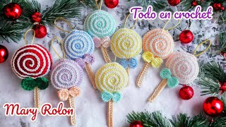 🍭🎅🏻 quotComo hacer adornos navideños 🍭 en casaquot el patrón a crochet mas fácil 2023 [upl. by Itch]