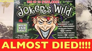 WE ALMOST DIED THE WIN RECORD LIVES ON Jokers Wild 5 California Lottery Scratcher [upl. by Lottie701]