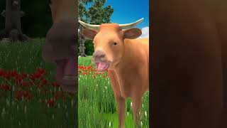 Giant Bulls Vs Monster Elephant Lion Fight Save by Cow Cartoon lion bulls wildanimals shorts [upl. by Atteram868]