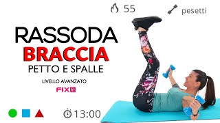 Esercizi Braccia Spalle E Petto Mini Workout Avanzato Con Pesetti [upl. by Ennayehc]