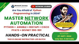 Sept 2024 Course Alert Master Network Automation  Python Ansible RestAPI Cisco Devnet Training [upl. by Abibah]