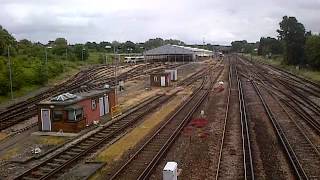 Footbridge crossing over Hither Green train depot Bike ramps [upl. by Eadrahc732]