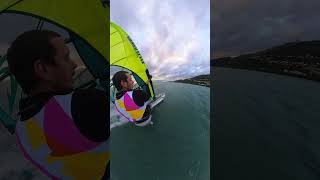 Windsurfing at 30 knots with a slalom gear windsurf sea windsurfer [upl. by Ennayt125]