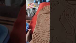 Pasting and stitching Red tape shoes [upl. by Harim350]