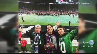 Philadelphia Eagles fan returns to Hawaii with football caught during Super Bowl [upl. by Sauncho505]