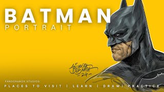 I Drew BATMAN in 1 Hour and You Can Too How to Draw Batman EasytoFollow Portrait Lesson [upl. by Joo435]