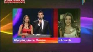 Annonce des votes de lArménie Eurovision 2009 sur Ictimai TV [upl. by Phenice]