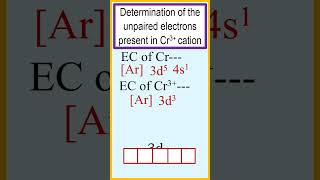 The unpaired electrons are present in the Cr3 cation chemistry [upl. by Jaala]