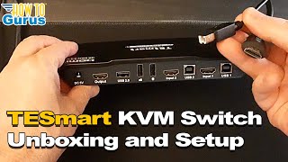 TESmart KVM Switch Setup for 2 PCs with 1 Monitor Keyboard and Mouse [upl. by Mcginnis]