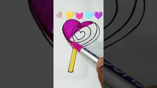 ✨ So Satisfying Art 🍭💛💓🩵💜✨ artwork viral shortvideo trending candy drawing [upl. by Nace]