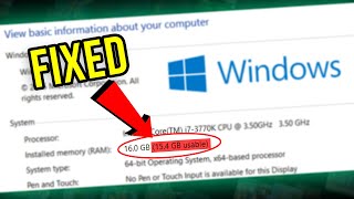 How to Fix All RAM Not Being Fully Usable Windows 111087  Make Installed RAM Usable 2024 [upl. by Novad]