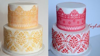 Edible Lace for Cakes  cake lace  coloring gold [upl. by Ratib]