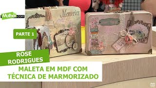 Maleta em MDF com técnica de marmorizado  Rose Rodrigues  24092019 P1 [upl. by Ace]