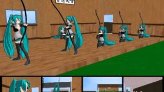 弓道 初音ミク（初段）による坐射 MMD [upl. by Faro]