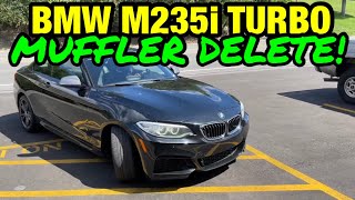 2016 BMW M235i TURBO DUAL EXHAUST w MUFFLER DELETE [upl. by Floris]