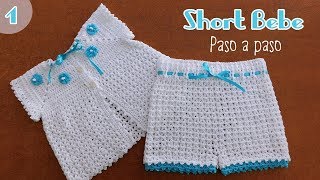 Tutorial paso a paso short o cubrepañal para bebe tejido a crochet  ganchillo Parte 1 [upl. by Abigail]