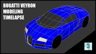 3Ds Max  Low Poly Car Modelling  Bugatti Veyron  Timelapse [upl. by Hokanson554]