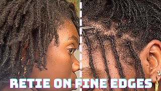 Retie microlocs on fine hair 🤍 Microlocs Retie on fine edges 🤍 [upl. by Derina]