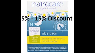 Discount  Natracare Ultra Pads Organic Natural Cotton Cover Regular Normal 14 Pads Review [upl. by Anilorak676]