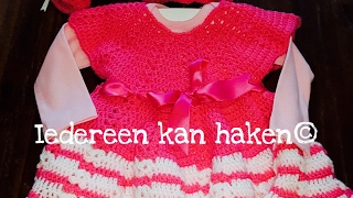 ❤ ❤ iedereenkanhaken Baby jurkje Crochet Baby dress DIY leren haken Nederlands [upl. by Geiss]