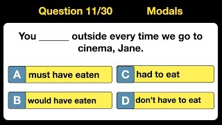 30 Question Quiz on Modals BEST ONLINE TEST ON MODALS english englishgrammar grammar [upl. by Ahsyad]