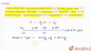 A bank offers 5 compound interest calculated on half yearly basis A customer deposits 1600 ea [upl. by Aviv771]