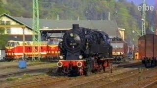 Zeitreise Dampflok 95 027 im ehem Grenzbahnhof Probstzella  08051992 [upl. by Milone651]