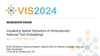 Visualizing Spatial Semantics of Dimensionally Reduced Text Embeddings  Fast Forward  VIS 2024 [upl. by Tohcnarf]