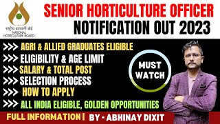 NHB Senior Horticulture Officer Notification Out 2023  NHB SHO Recruitment 2023  NHB SHO Vacancy [upl. by Candide]