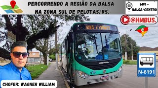 Explorando a região sul de Pelotas na linha 6191  BalsaCentro no Volkswagen 17230 Euro 6 [upl. by Adnamal]