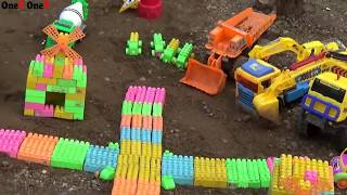 Backhoe Loader for Children  Backhoe vs Excavator Trucks Fire Truck Crane Construction Vehicle [upl. by Airamanna222]