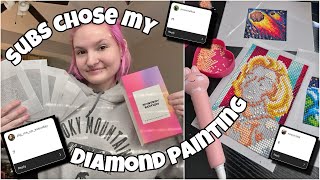 subs choose my mystery diamond paintings 😦  vlogmas days 17  2023 [upl. by Laekcim368]